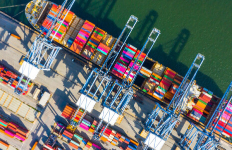 dock filled with goods being imported